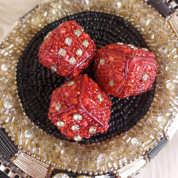 Mary Frances Beaded Las Vegas Casino and Dice Novelty Bag - Picture 3 of 16